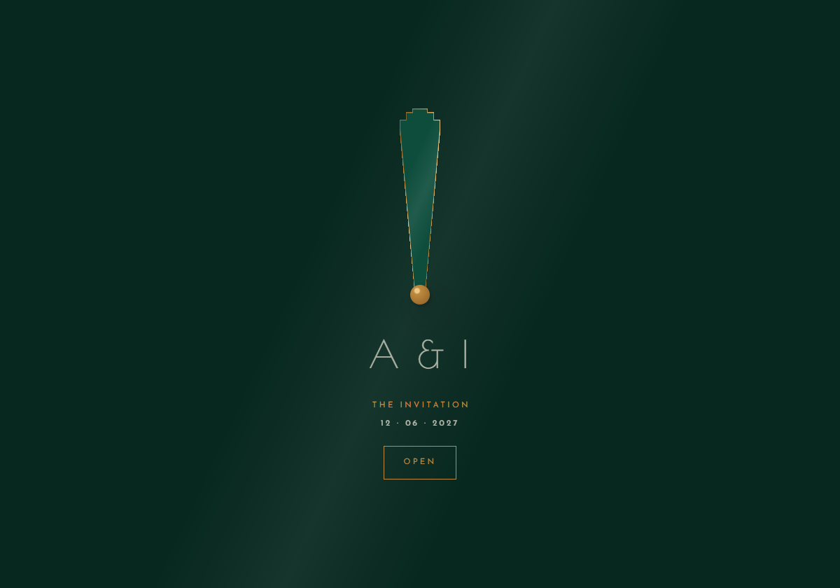 Emerald Deco wedding website