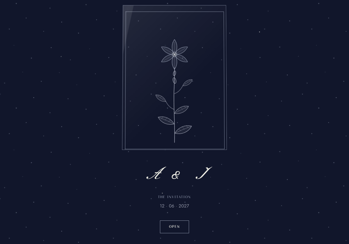 Midnight Garden wedding website