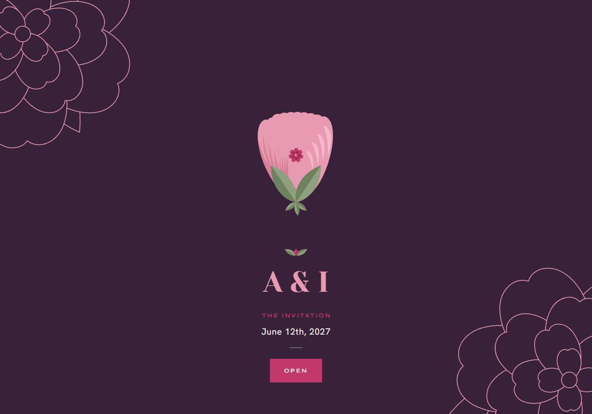 Peony & Sage wedding website